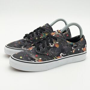 Vans Off The Wall Lace Up Skate Shoes Boston Terrier Puppy Dog Galaxy Pineapple